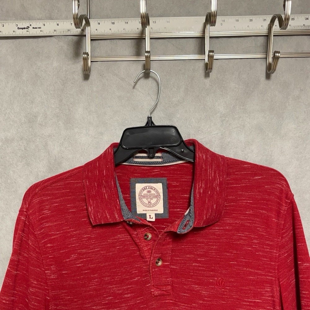 Fat Face Polo Shirt Men L Wine Pique Oarsman Fisherman Preppy Rugby Casual